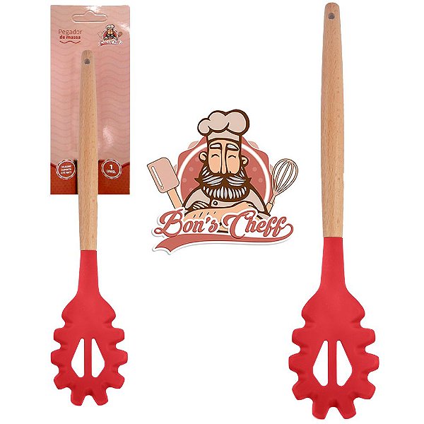 BONS PEGADOR DE MASSAS DE SILICONE VERMELHO 31X6,5CM