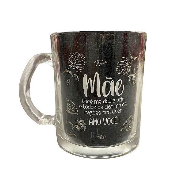 CANECA DE VIDRO FRASES DIA DAS MÃES 320ML WINCY