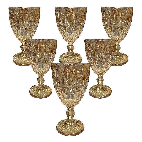 JOGO DE TAÇA DIAMOND ÂMBAR 340ML