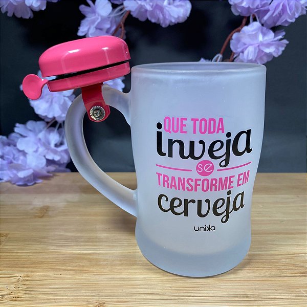 Caneca de Chopp com Campainha - Que Toda Inveja se Transforme em Cerveja - 400ml