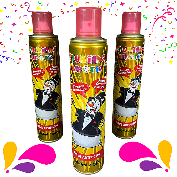 ESPUMINHA DE CARNAVAL DA ALEGRIA NEVE ESPUMA ARTIFICIAL BRANCA 400ML/240G  DALEGRIA