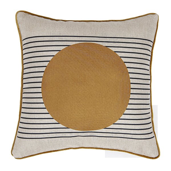 CAPA DE ALMOFADA COM BORDA AMELIA ESTAMPA 1 043X043CM BEGE E AMARELO JOLITEX