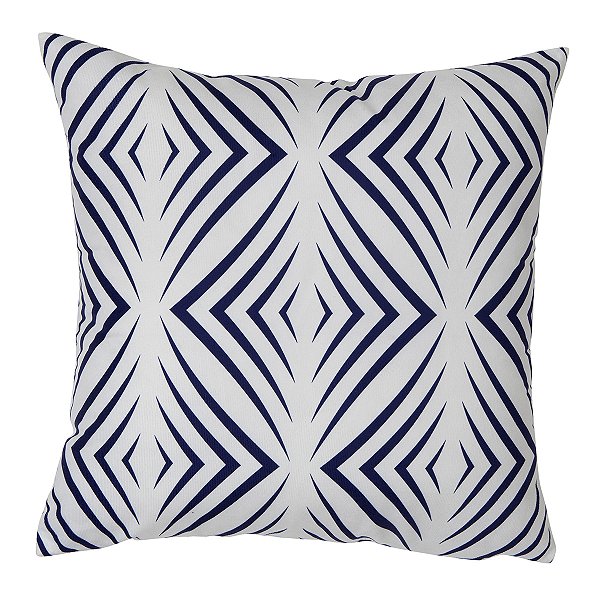 CAPA DE ALMOFADA FELPUDA SAFIRA ESTAMPA 2 043X043CM BRANCO E AZUL JOLITEX