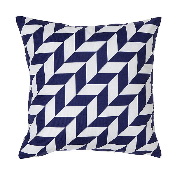 CAPA DE ALMOFADA SAFIRA FELPUDA ESTAMPA 3 043X043CM BRANCO EAZUL JOLITEX