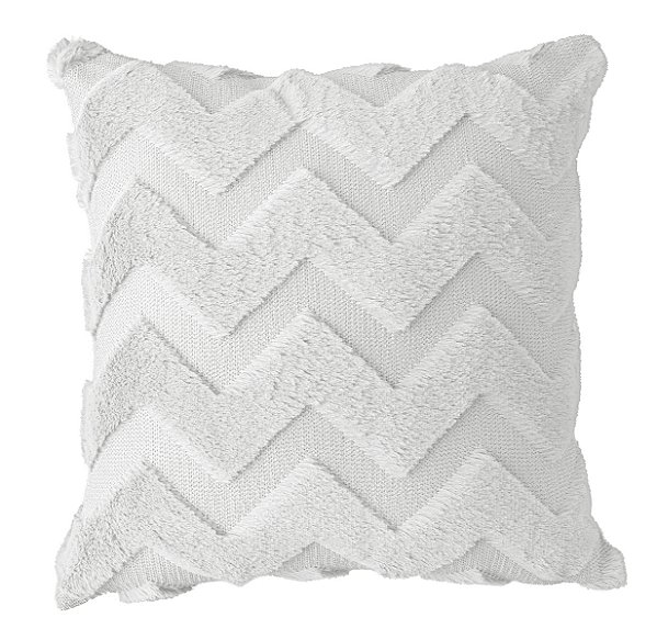 CAPA DE ALMOFADA PLUSH GROSSA FELPUDA  043X043CM BRANCO JOLITEXX