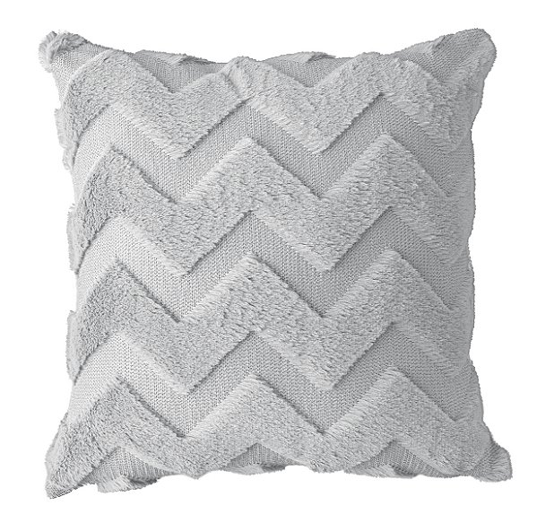 CAPA DE ALMOFADA PLUSH FELPUDA GROSSA 043X043CM CINZA JOLITEX