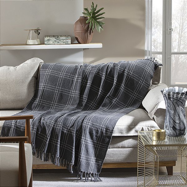 XALE PARA SOFA ESTAMPADO 130 x 150 cm CINZA JOLITEX