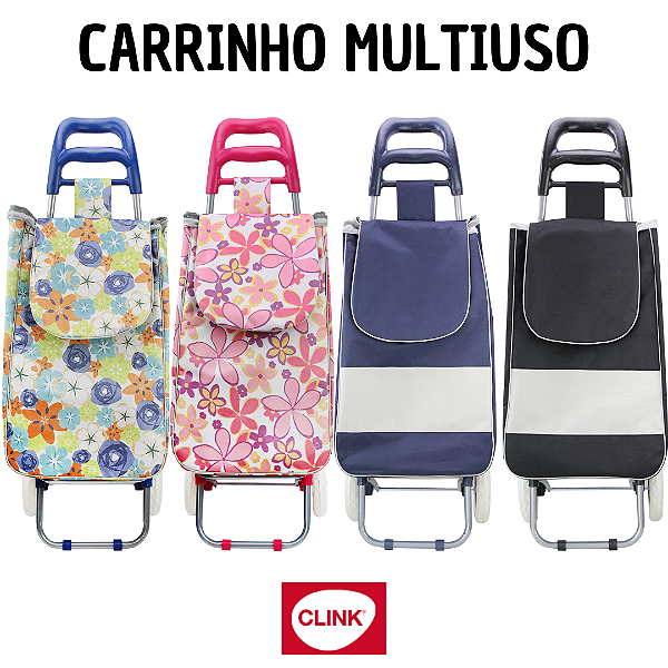 Carrinho multiuso De Compras Feira Supermercado Reforçado Sacola 30kg Clink