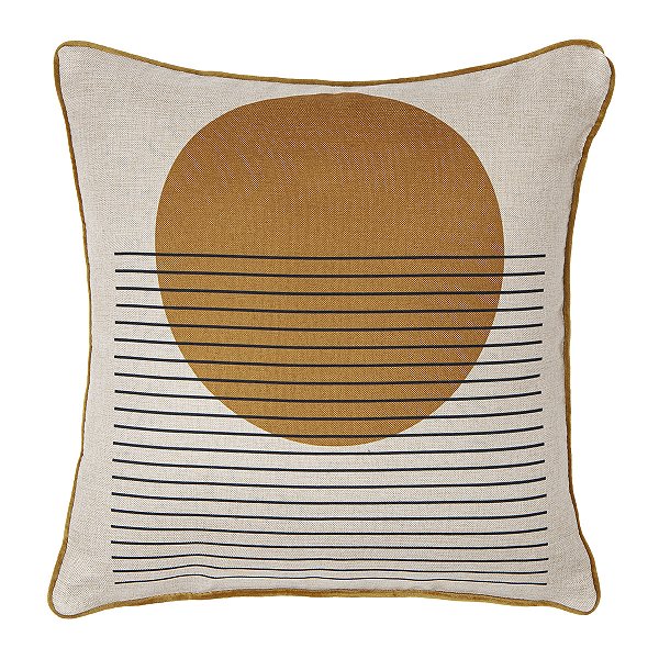 CAPA DE ALMOFADA COM BORDA AMELIA ESTAMPA 3 043X043CM BEGE/AMARELO