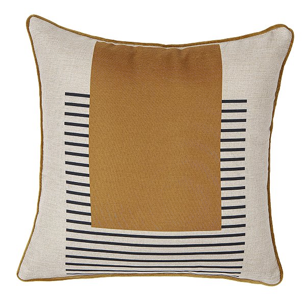 CAPA DE ALMOFADA COM BORDA AMELIA ESTAMPA 2 043X043CM BEGE/AMARELO