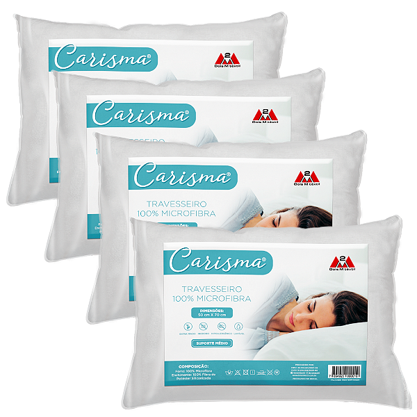 Travesseiro Carisma Suporte Médio 100% Microfibra 50x70cm - Dois M Textil