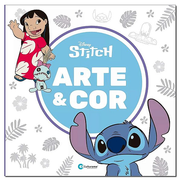 Livro de Colorir Stitch Arte e Cor - 36 Páginas Grandes (27x27cm)