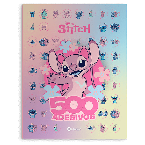 Livro 500 Adesivos e para Colorir Disney Stitch - Atividade Divertida e Criativa 36 paginas