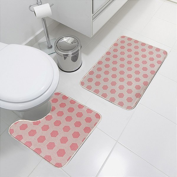 Kit Jogo de Tapete de Banheiro Allegra 2 Peças Antiderrapante - Jolitex