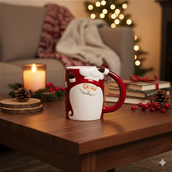 CANECA DE CERÂMICA NATAL PAPAI NOEL 330ML PRESENTE WINCY