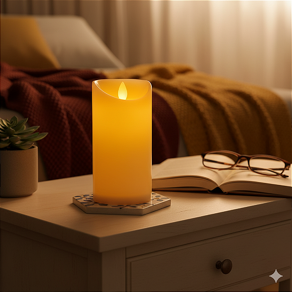 Vela de LED Elegante Chama com Movimento Iluminação 15x7,5cm – Tokyo Design