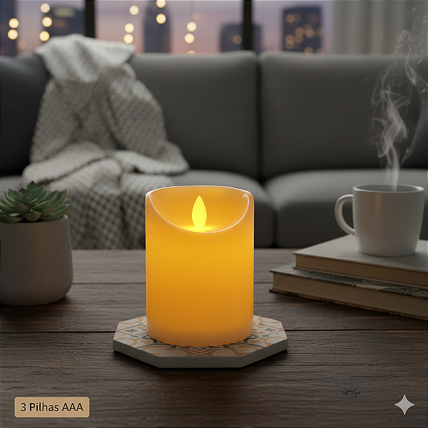 Vela de LED Elegante Chama com Movimento 10x7,5cm iluminação – Tokyo Design