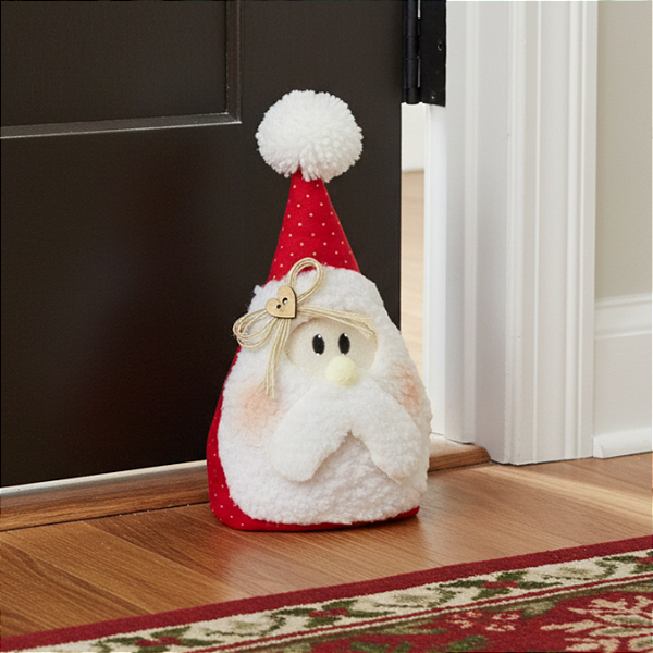 PESO DE PORTA ARTESANAL PAPAI NOEL - ENFEITE NATAL -  ESTAMPAS SORTIDAS