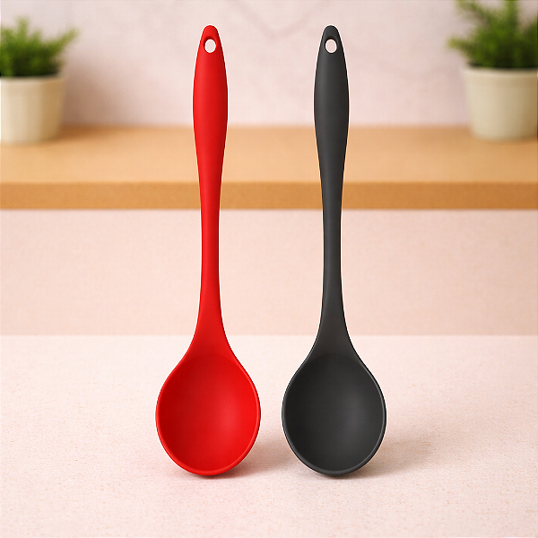 COLHER DE ARROZ LEGUMES CARNES PARA SERVIR DE SILICONE INTEIRICO - NIX - 27CM