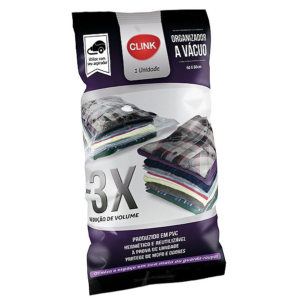 SACO A VACUO 60X80CM GUARDA ROUPAS ENDREDOM VIAGEM 1 UNIDADE