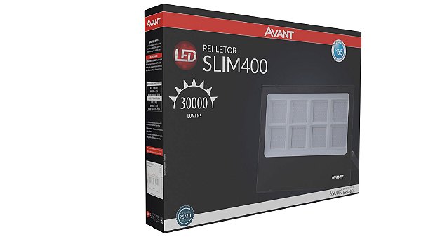 Projetor Led Refletor Slim 400W Branco Frio Biv 6500k Avant