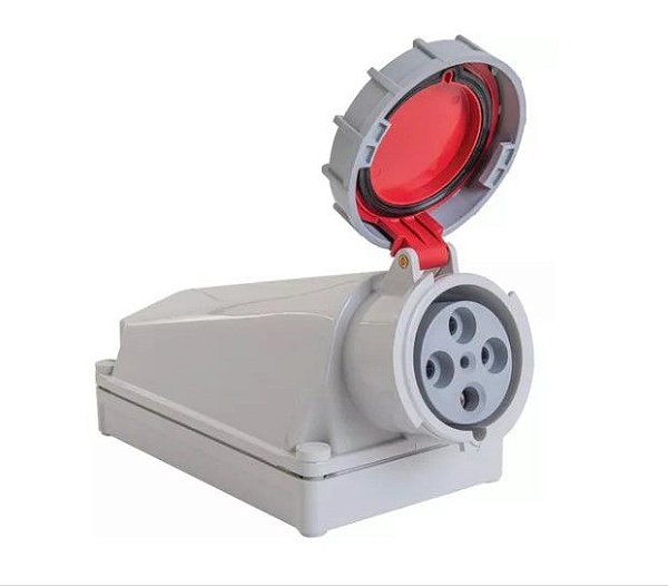 Tomada Sobrepor Vermelh Ind 3p+T 125A 380-415v 6H Tramontina