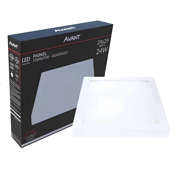 Painel Led 24w Sobrepor Branco Frio 6500k 29cm Alum Avant