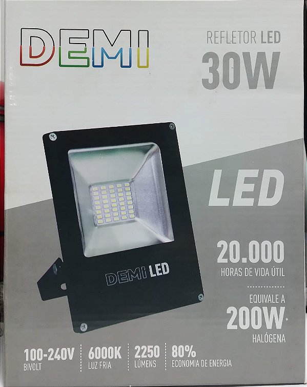 Kit 10 Projetor Refletor Led Aluminio 30W 6000k Biv Demi