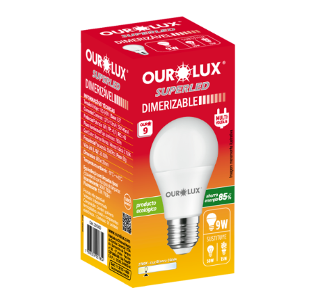 Lampada Superled Dimerizavel 9w E-27 Luz Branca Ourolux