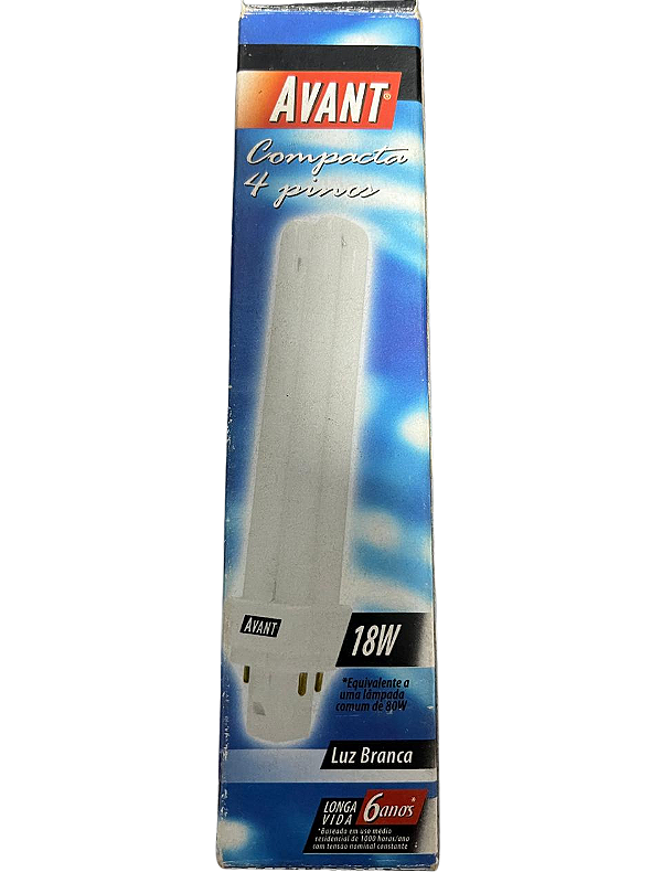 Lâmpada Fluorescente Comp. 2U 18W 4Pinos Branca 6,5k Avant