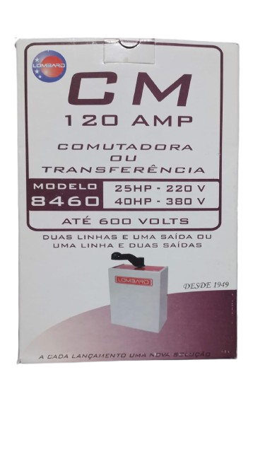 Chave Comutadora Trif 20a 25hp 220v 40a 380v CM8460 Lombard