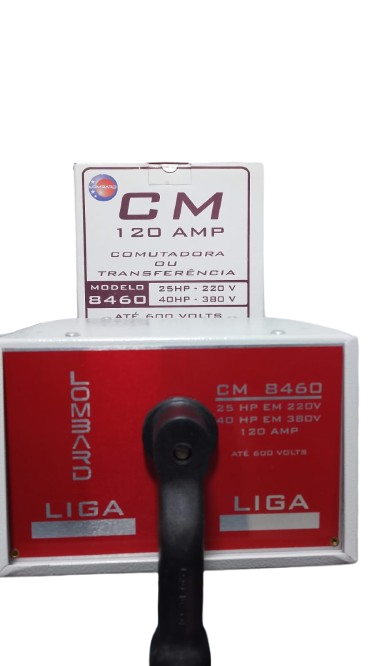 Chave Comutadora Trif 20a 25hp 220v 40a 380v CM8460 Lombard
