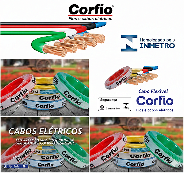 Fio Cabo Flexível 2,5mm Rl 100Mt Original Corfio Escolha Cor