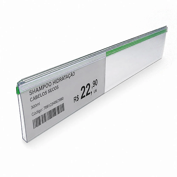 Perfil Plástico Porta Etiqueta para Gôndolas de Preços - Em PVC Cristal