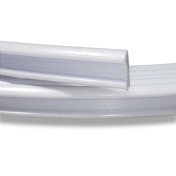 Perfil Vareta Chata para Toldo em PVC - Rolo de 6 Mts. Branca