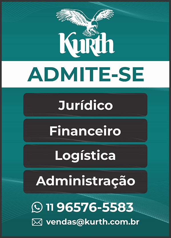 Placa de Vagas Admissional em Chapa Galvanizada 50x70 cm Personalizada - com 4 Cargos em Manta Magnética