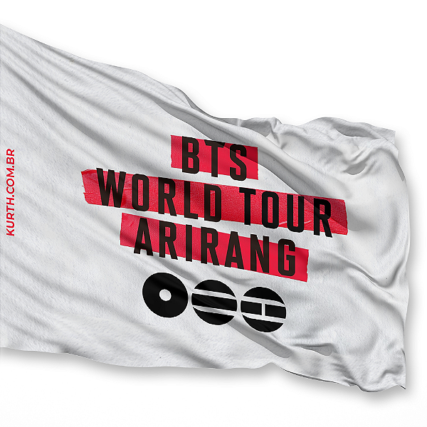 Bandeira BTS Arirang Tour Personalizada - Impressão Sublimática em Tecido Poliéster | Linha K-Pop
