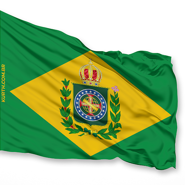 Bandeira do Império do Brasil - Impressão Sublimática em Tecido Poliéster | Monarquia Brasileira