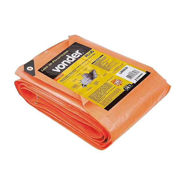 Lona Encerado Polietileno 10 X 6 Laranja Reforçada 200 Vonde