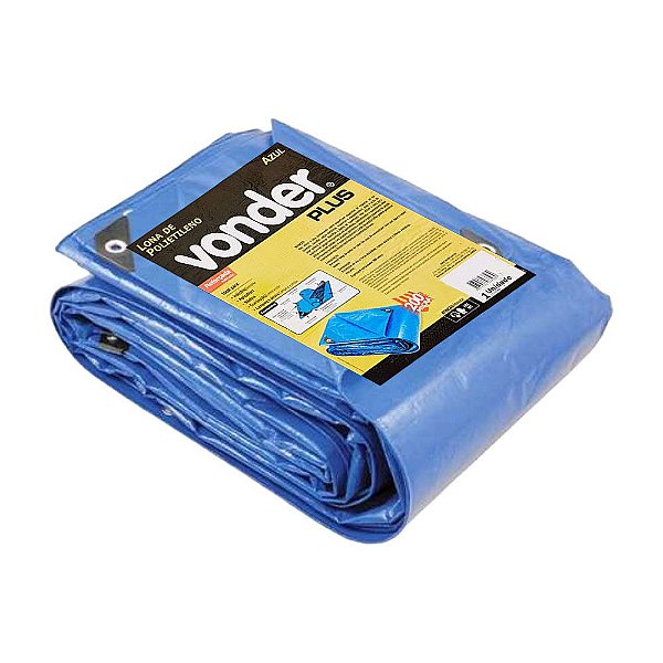 Lona Encerado Polietileno 11 X 4 Azul Reforçada 200 Vonder
