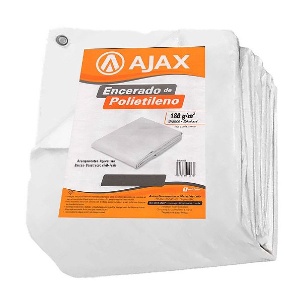 Lona Encerado Polietileno 3 X 2 branca 200 Micras Ajax