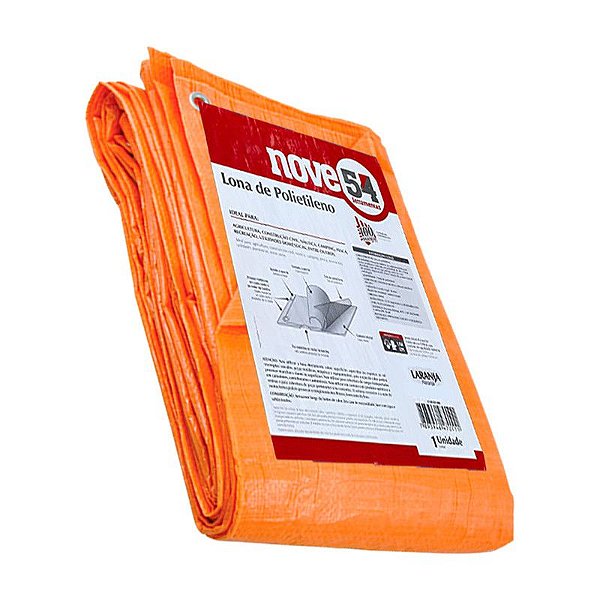 Lona Encerado Polietileno 6 X 5 Laranja 100 Micras Nove54