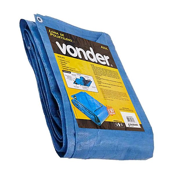 Lona Encerado Polietileno 8 X 4 Azul 150 Micras Vonder
