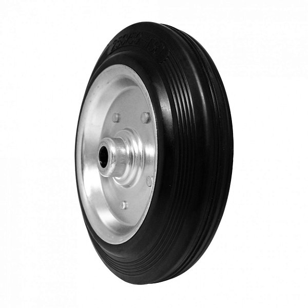 RODA BORRACHA  MACIÇA 10" C/ ROLAM. 20 MM