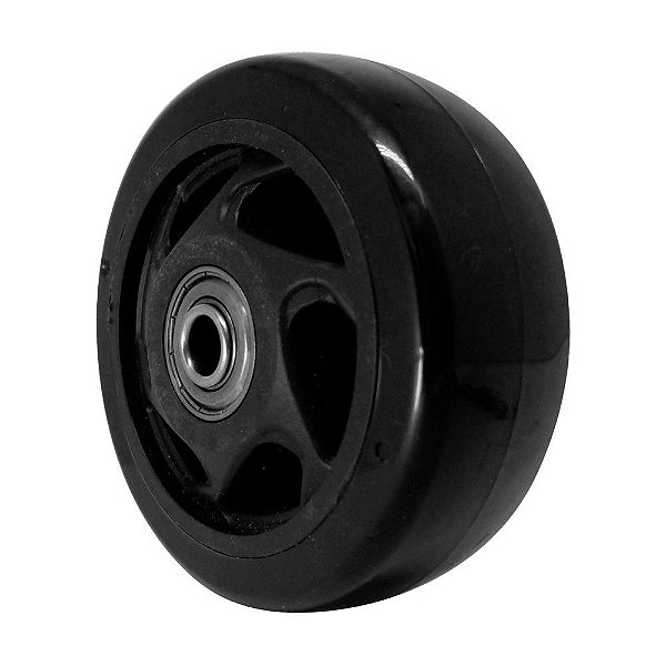 RODA PVC PRETO 4 POL 100KG P/ RODÍZIO