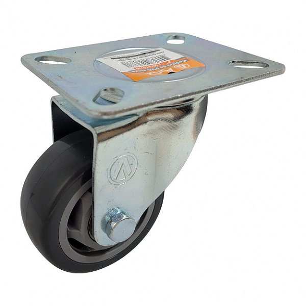 RODÍZIO GIRATÓRIO PVC CINZA REFORÇADO MÓVEIS 3" 75MM