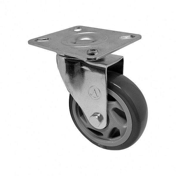 RODÍZIO GIRATÓRIO PVC CINZA REFORÇADO MÓVEIS 5" 125MM