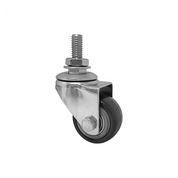 RODÍZIO GIRATÓRIO ROSCA PVC CINZA REFORÇADO MÓVEIS 1.5/8"