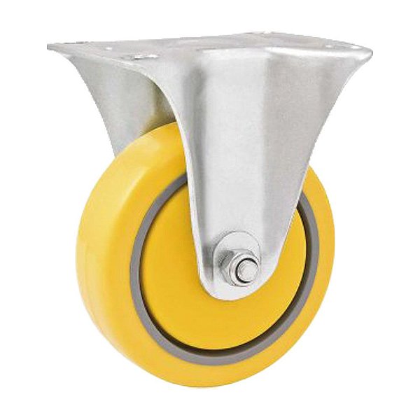 RODÍZIO RODA FIXO PVC AMARELA AÇO 5" 127MM