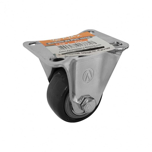 RODÍZIO RODA FIXO PVC CINZA REFORÇADO MÓVEIS 1.5/8" 40MM